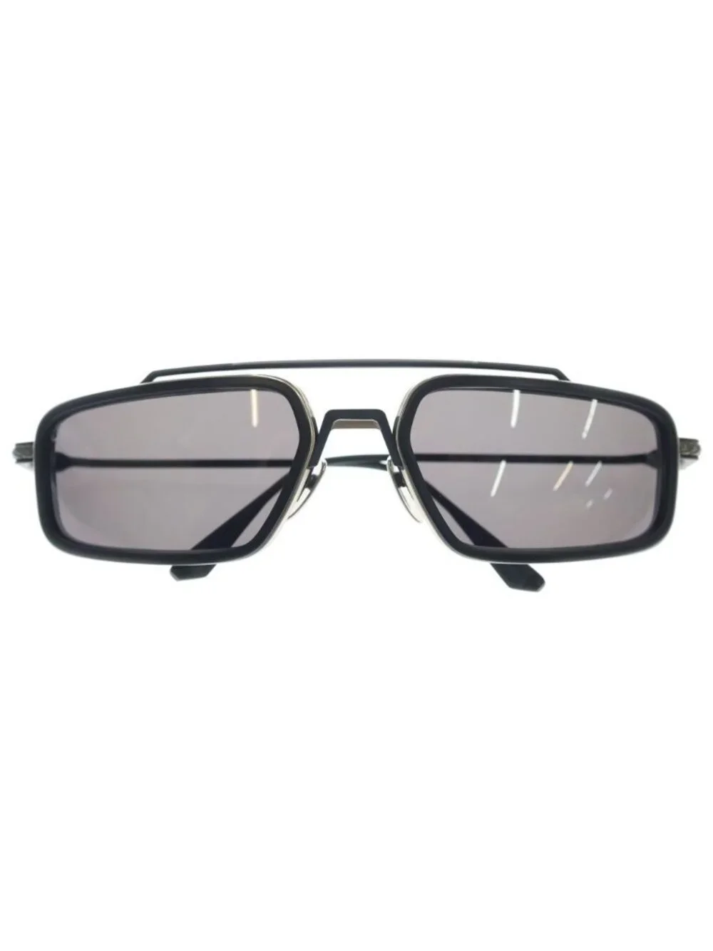 Chrome Hearts Eader Double Bridge Flare Anni Temple Sunglasses Silver Black